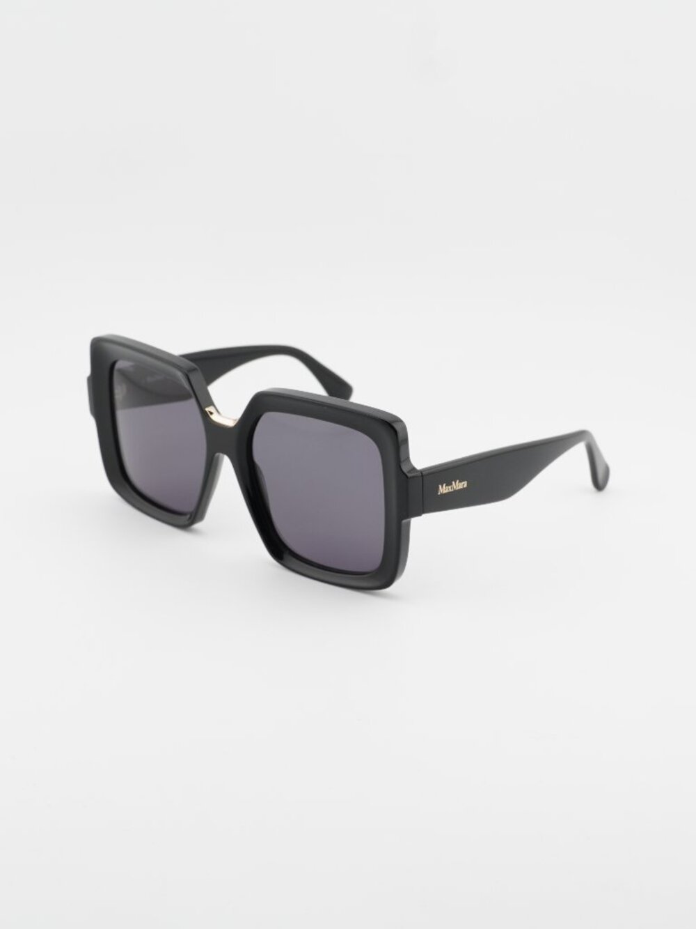 Max Mara ERNEST MM0088 01A Sunglasses Black Square Frame, Smoke Lenses